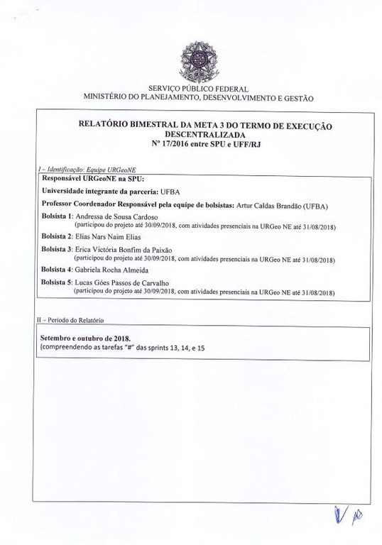 Relatório Bimestral da Meta 03 do Termo de Execução Descentralizada Nº