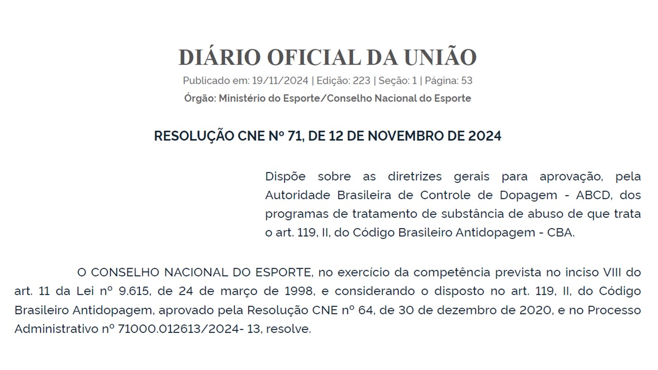 Atenção, Publicada a Resolução CNE nº71, de 12 de novembro de 2024.