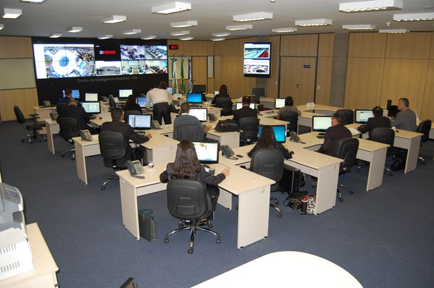 Centro de Inteligência para a Copa das Confederações 2013, em Brasília, na sede da ABIN