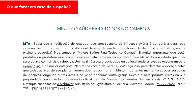 MT06- O que fazer em caso de suspeita