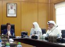 Tereza Cristina em reunião com a diretora do Comitê Supremo da Autoridade Pública para Segurança Alimentar, Reem Al Fulaij, e o diretor-geral da Autoridade Pública para Agricultura e Pesca, xeique Mohammed Al Sabah