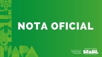 Nota oficial do Ministério da Agricultura e Pecuária