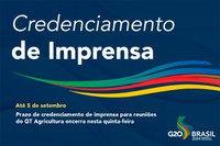 Prazo de credenciamento de imprensa para reuniões do GT Agricultura encerra nesta quinta-feira