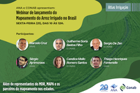 ANA e CONAB lançam Mapeamento do Arroz Irrigado no Brasil em webinar em 21 de agosto