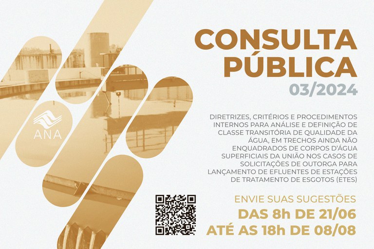 Informações sobre a Consulta Pública nº 03/2024 e QR Code com link para acesso a ela