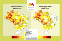 Seca fica mais branda no Centro-Oeste, Nordeste e Norte. Intensidade do fenômeno aumentou no Sudeste e se manteve no Sul segundo Monitor de Secas