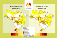 Seca fica mais branda no Sul e se intensifica no Centro-Oeste, Nordeste e Sudeste, segundo última atualização do Monitor de Secas