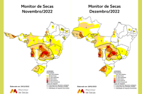 Seca fica mais intensa no Sul e mais branda no Centro-Oeste, Nordeste e Sudeste na última atualização do Monitor de Secas