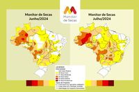 Seca se intensifica e avança pelo território de todas as regiões do Brasil segundo a última atualização do Monitor de Secas