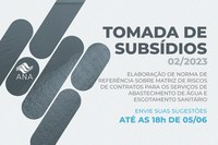 Sociedade tem até 5 de junho para enviar as sugestões para tomada de subsídios sobre serviços de abastecimento de água e esgotamento sanitário