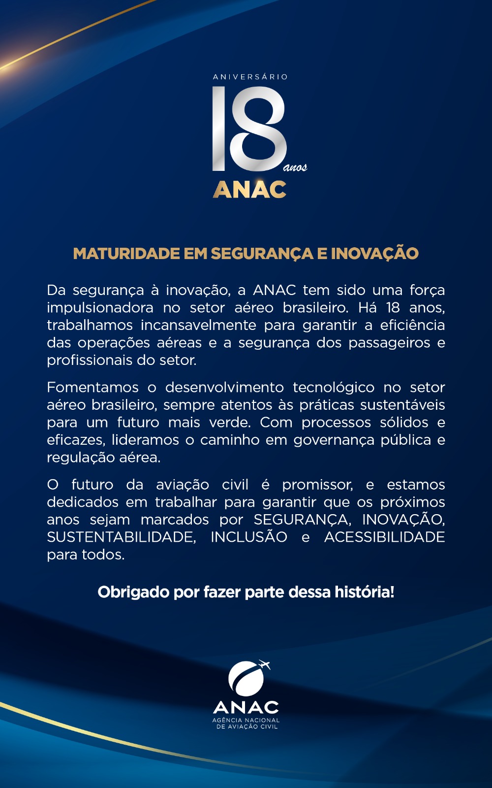 anac completa 18 anos