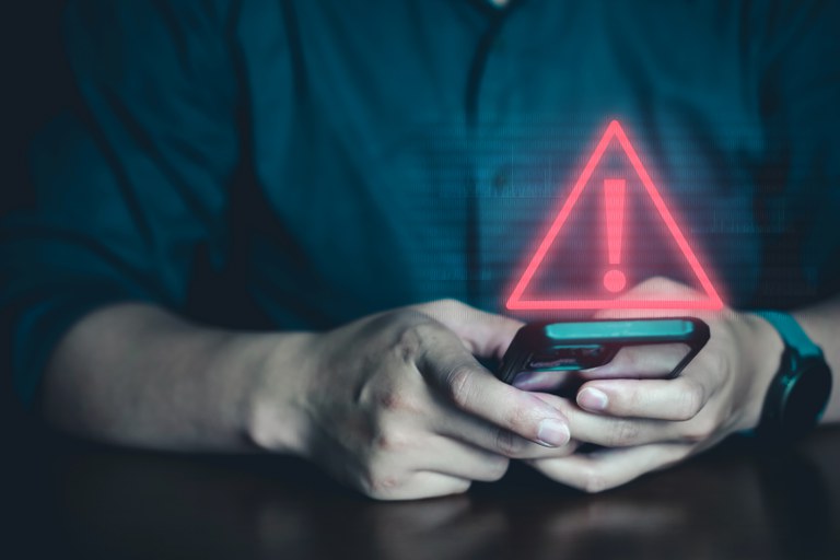 Alarme de alerta de aviso de emergência no Smartphone