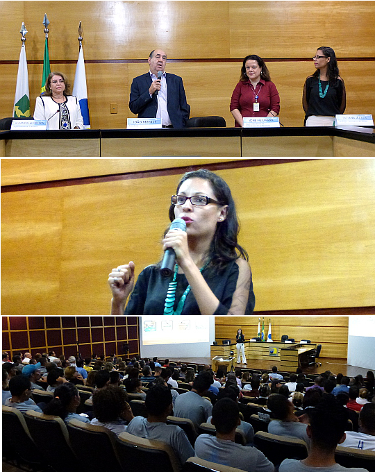 A bióloga Tatiana Mingote Ferreira de Ázara realizarou na manhã de hoje a palestra Combate ao mosquito Aedes aegypti no ambiente de trabalho, no auditório do Espaço Cultural Renato Guerreiro, na sede da Anatel, em Brasília