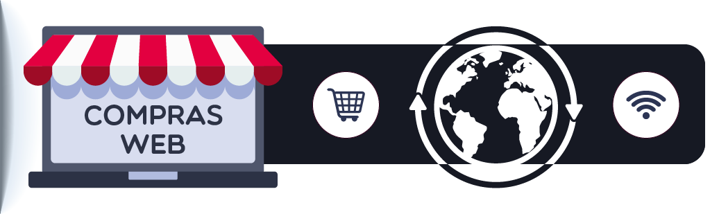 ícone representa a compra de celular online no exterior