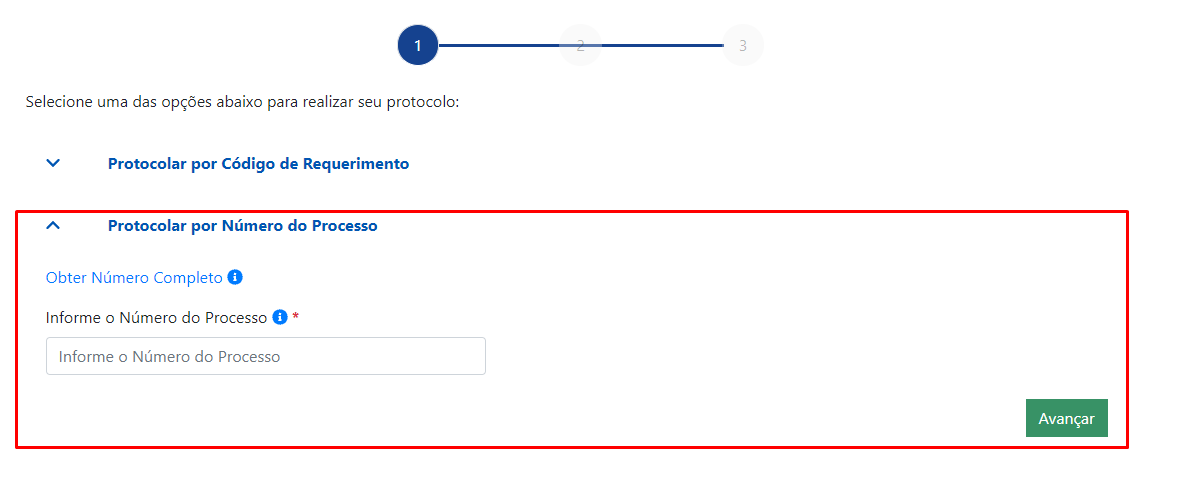 Informe o número do processo do qual deseja a Certidão de Regularidade