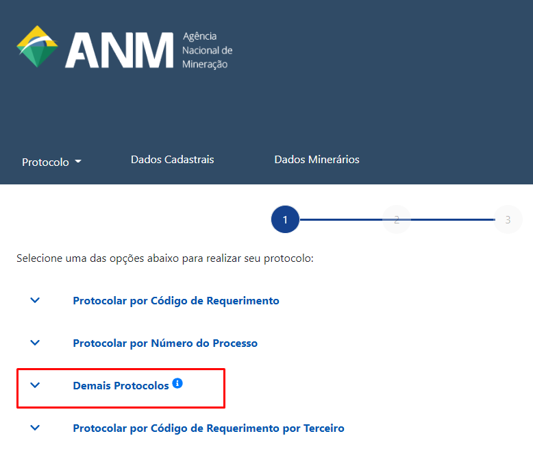 No Protocolo Digital, acessar a opção Demais Protocolos