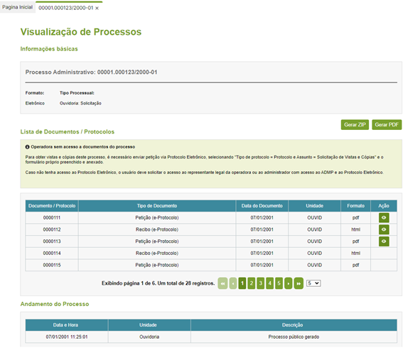 Processo com documentos liberados