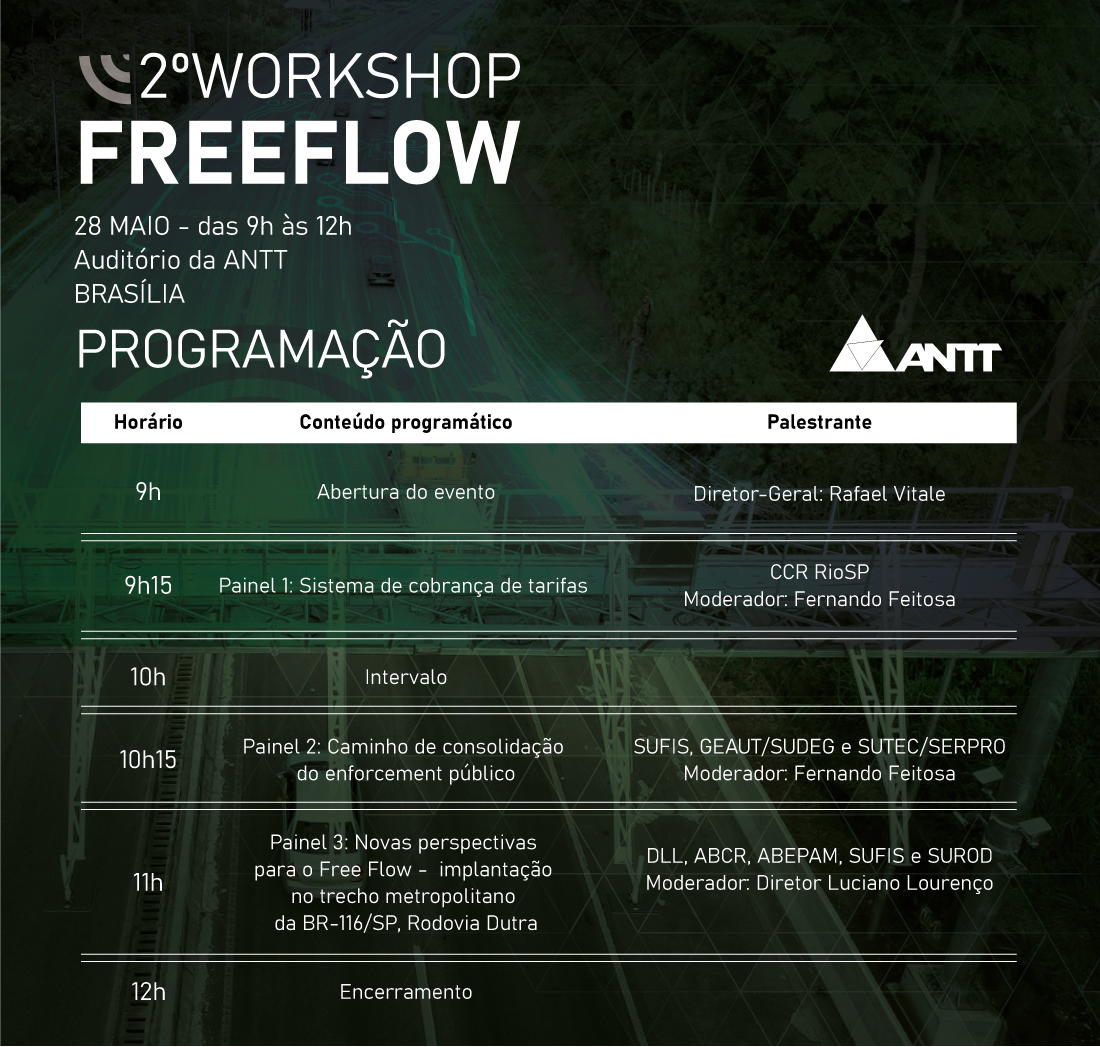 Programação da 2ª edição do Workshop Free Flow ANTT