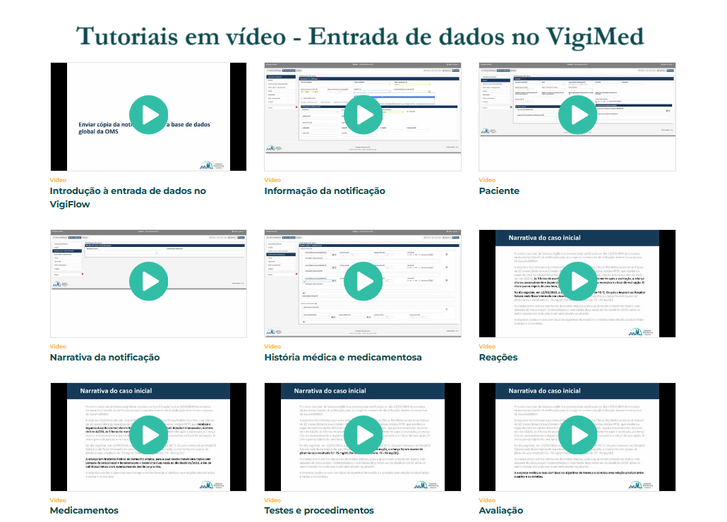 Tutoriais em Vídeo - VigiMed