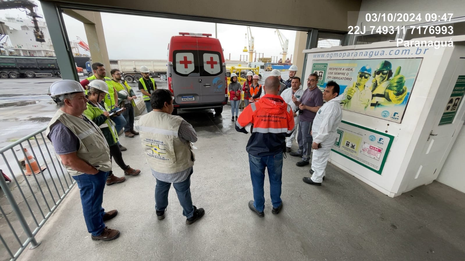 Simulado de caso suspeito de Mpox no porto de Paranaguá