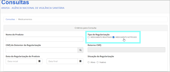 Tutorial - Consulta Radiofármacos - tela 2