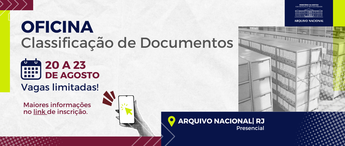 Abertas as inscrições para oficina sobre classificação de documentos