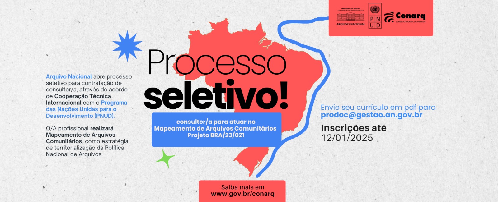 Arquivo Nacional seleciona consultor/a para elaborar instrumento de Mapeamento de Arquivos Comunitários no país