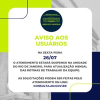 Aviso de suspensão no atendimento