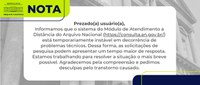 Módulo de Atendimento a Distância do Arquivo Nacional temporariamente instável