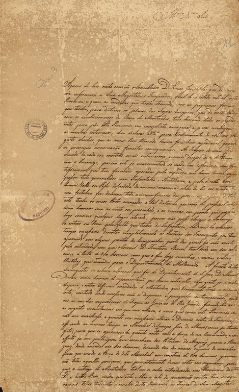 Carta do barão de Laguna