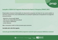 Programa Nacional de Apoio à Pesquisa 2021 - Resultado da fase de habilitação