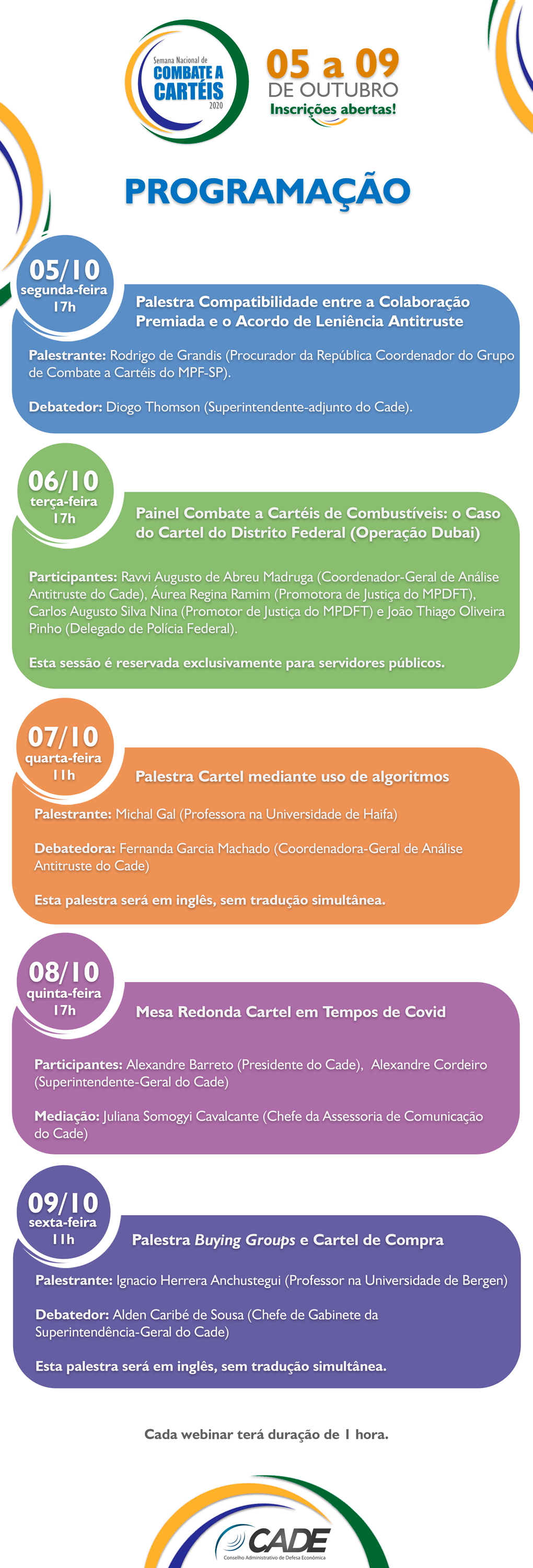 Programação Semana Nacional de Combate a Carteis