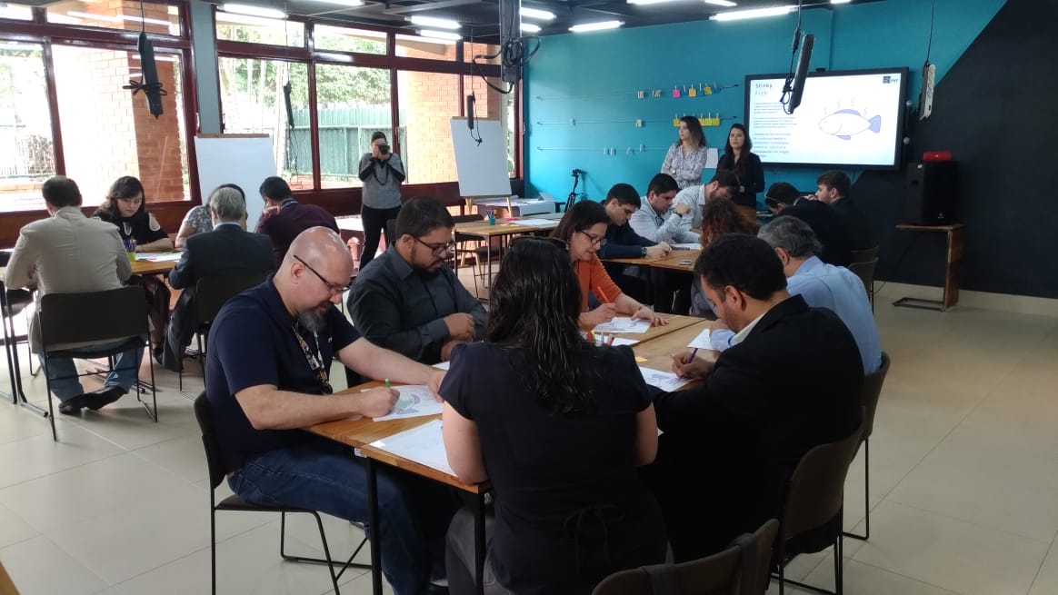 Workshop foi realizado em um espaço que estimula a criatividade dos participantes