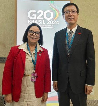 Imagem: Denise Pires de Carvalho, presidente da CAPES,  reuniu-se com Chen Jie, o vice-ministro de Educação da China (Divulgação)