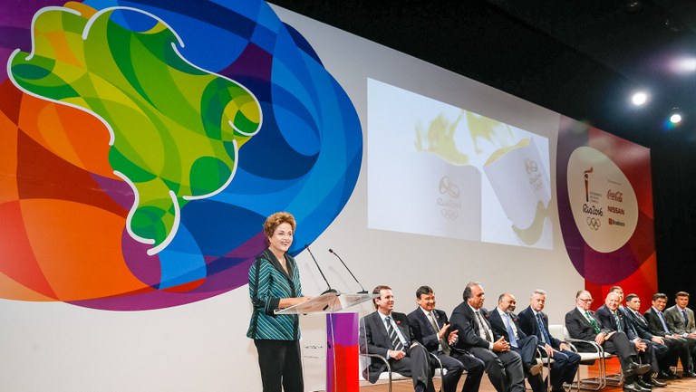 Presidenta Dilma Rousseff durante cerimônia de lançamento da Rota de Revezamento da Tocha Olímpica Rio 2016. (Brasília - DF, 03/07/2015) Foto: Roberto Stuckert Filho/PR