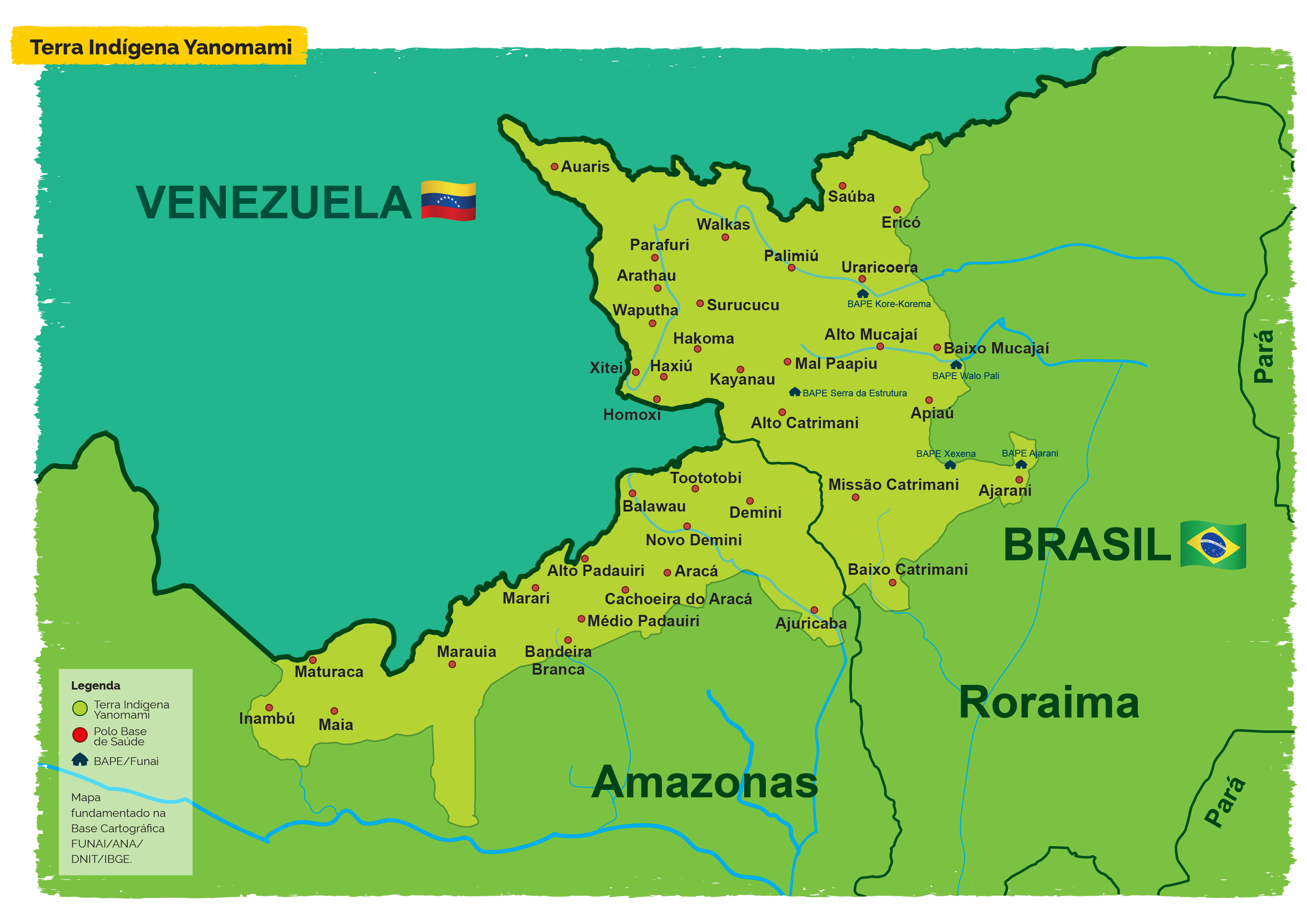 Mapa da TI Yanomami