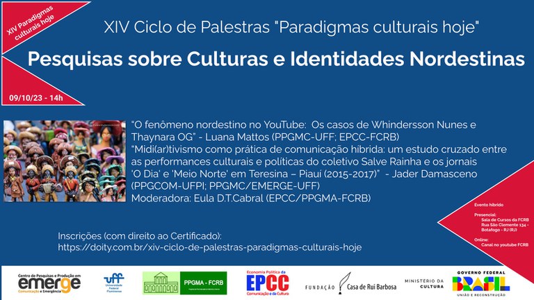 XIV Ciclo de Palestras "Paradigmas culturais hoje"