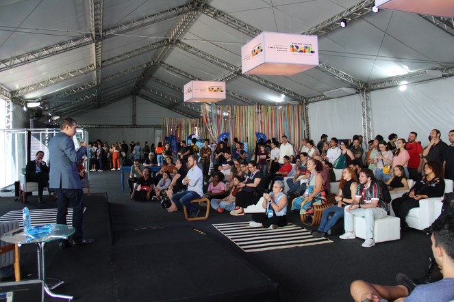 Palestra de Clécio De Bom.Crédito: Tatiana Azzi