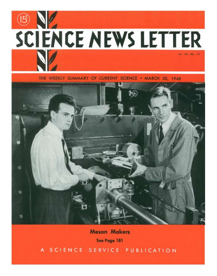 Lattes e Gardner na capa da Science News (1948)