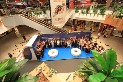 Empregados da CBTU na exposição do Shopping Maceió