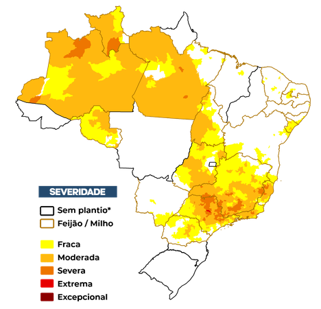 Figura 1 – Severidade da seca (IIS1) referente ao mês de abril considerando  apenas os estados com calendário vigente.