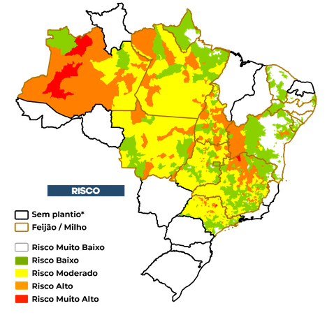 Figura 3 – Risco da Seca na Agricultura Familiar. Plantio: Jun/24.