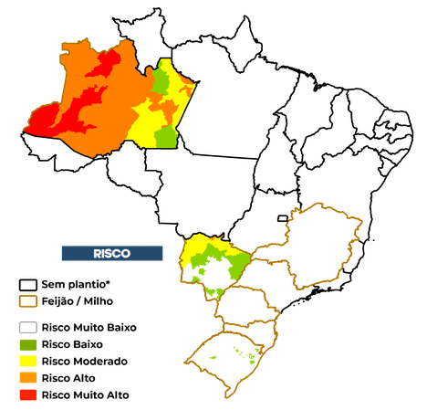 Figura 4 – Risco da Seca na Agricultura Familiar. Plantio: Jul/24.