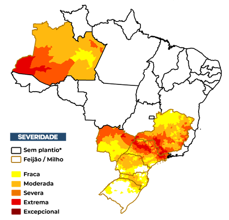 igura 1 – Severidade da seca (IIS1) referente ao mês de setembro considerando  apenas os estados com calendário vigente.