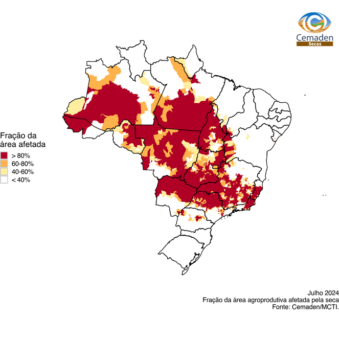 Áreas agroprodutivas afetadas. 