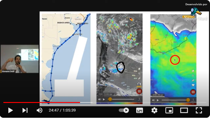 Expedição para Antártica - formação de ciclone na região de Mar del Plata