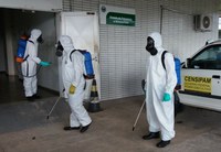 Equipe especializada da Marinha do Brasil realiza descontaminação preventiva contra a Covid-19 nas instalações do CR-BE