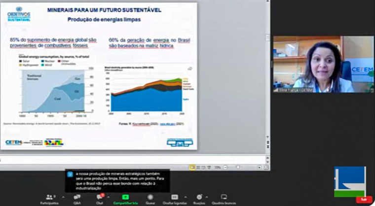 Diretora do CETEM, Silvia França, realizando sua apresentação durante a audiência pública