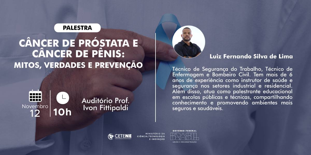 Questões de higiene e autocuidado para o bem estar geral dos homens serão abordadas pelo técnico em Segurança do Trabalho e de Enfermagem, Luiz Fernando, dia 12 de novembro.