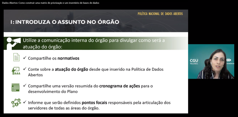 Live da CGU capacita órgãos federais sobre elaboração de planos de dados abertos